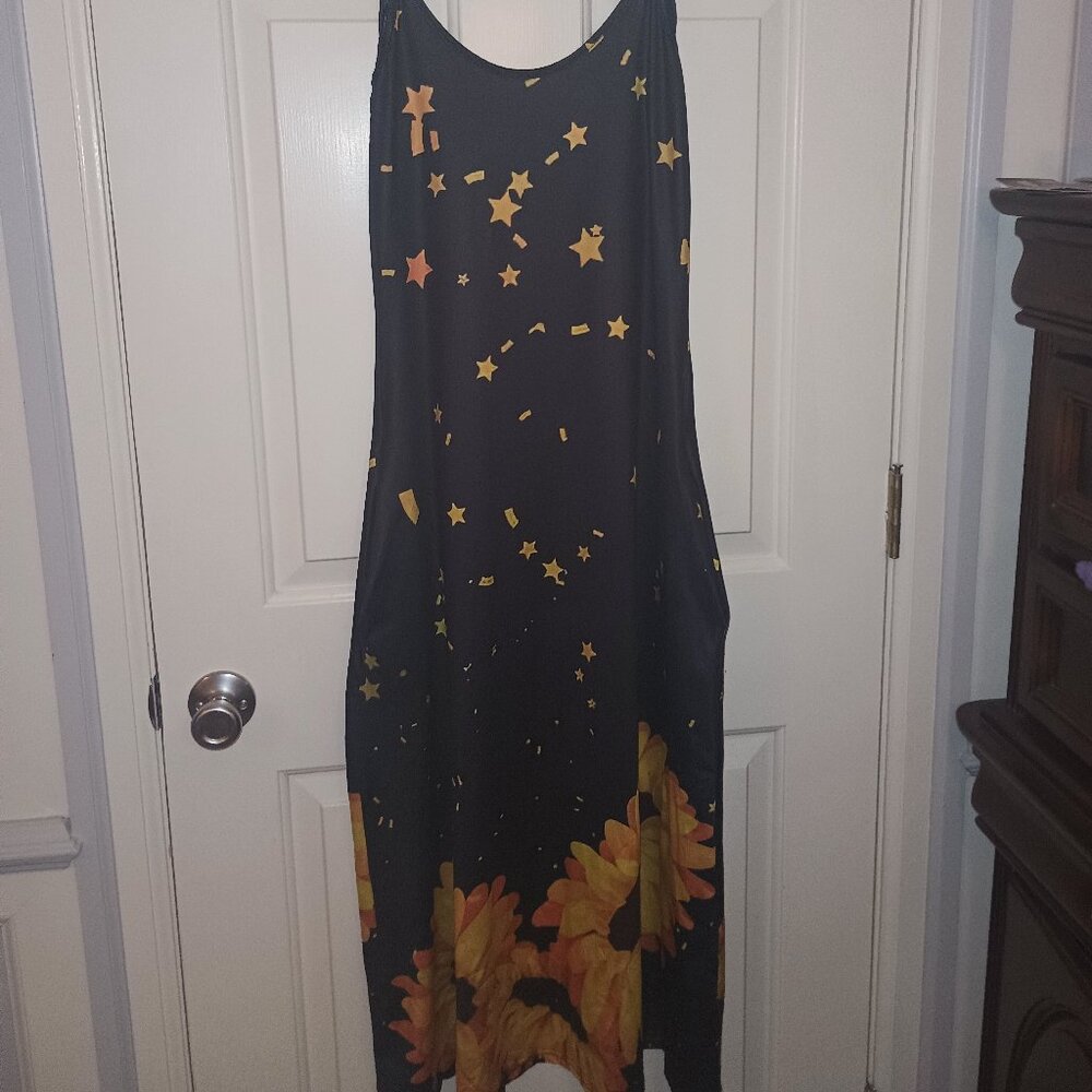 Spaghetti Strap sunflower dress